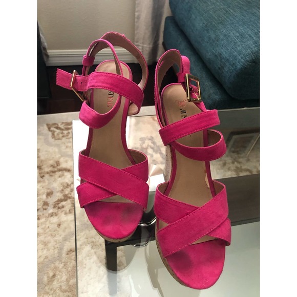 JustFab Open-Ted Wedges - Picture 3 of 8